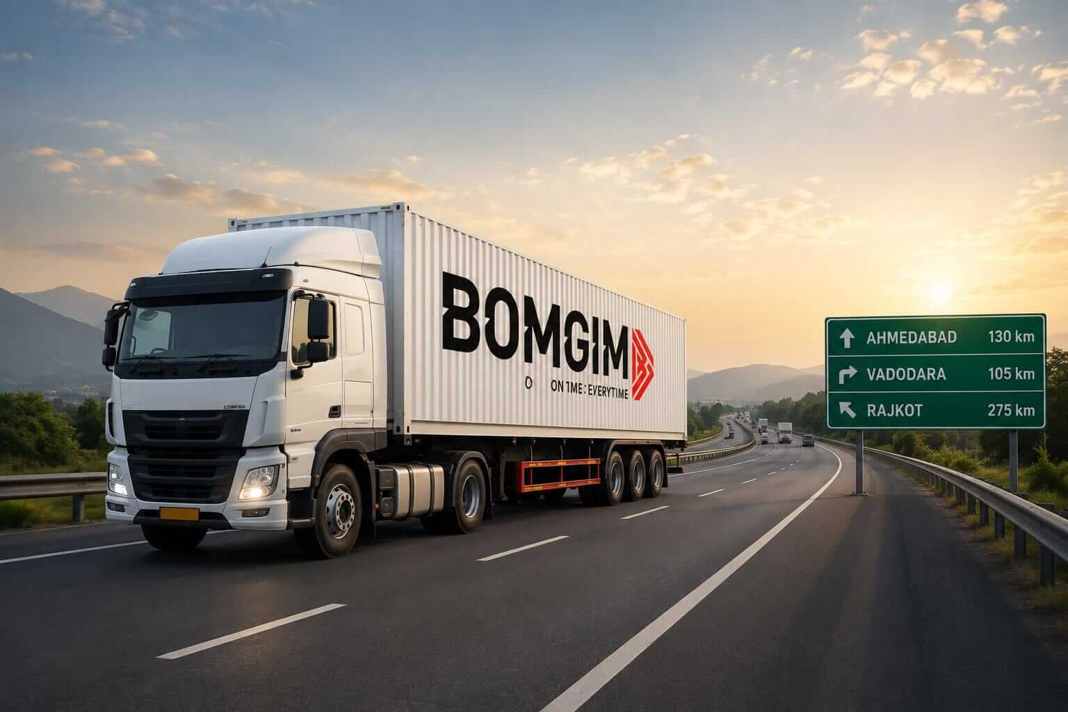 Bomgim cargo train at a rail yard